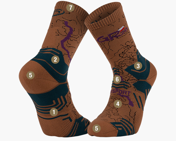 TREK GR borwn/green sock